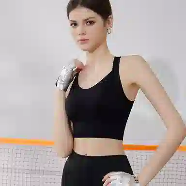 浪莎 内衣女士健身跑步透气瑜伽服防震一体美背心聚拢防下垂文胸 女款