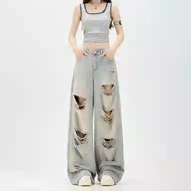 玫丝朵 潮流百搭简约时尚牛仔裤 女款