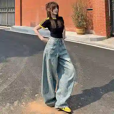 玫丝朵 时尚简约优雅百搭牛仔裤 女款