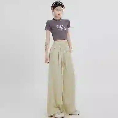 玫丝朵 高腰宽松简约阔腿休闲裤 女款