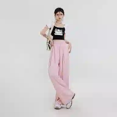 玫丝朵 高腰宽松简约阔腿休闲裤 女款
