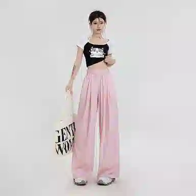 玫丝朵 高腰宽松简约阔腿休闲裤 女款