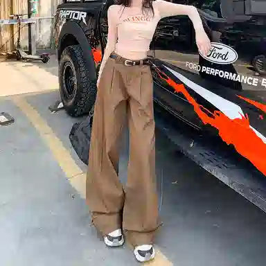 玫丝朵 宽松阔腿百搭韩系高腰牛仔裤 女款