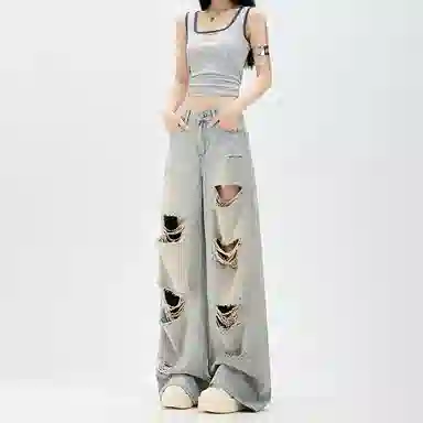 玫丝朵 潮流百搭简约时尚牛仔裤 女款