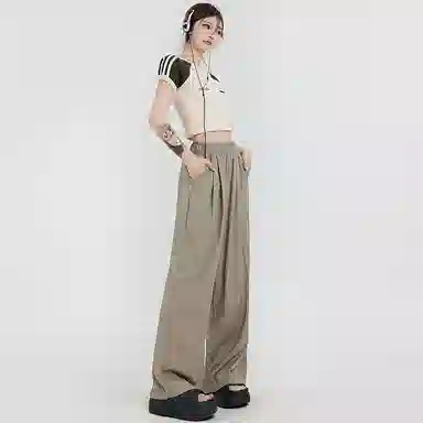 玫丝朵 高腰宽松简约阔腿休闲裤 女款