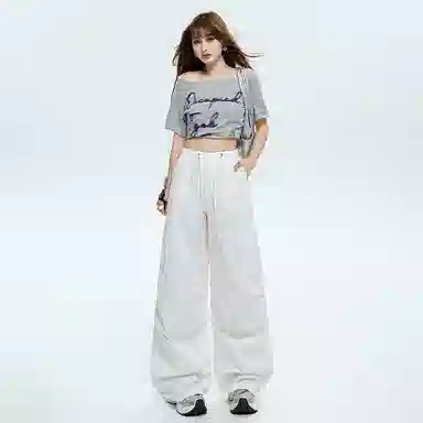 玫丝朵 高腰宽松简约工装休闲裤 女款