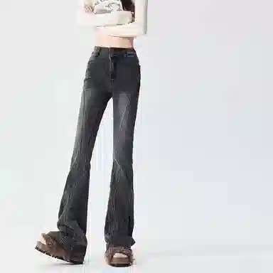 玫丝朵 甜酷少女感流苏毛边牛仔裤 女款