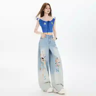 玫丝朵 简约潮流时尚舒适牛仔裤 女款