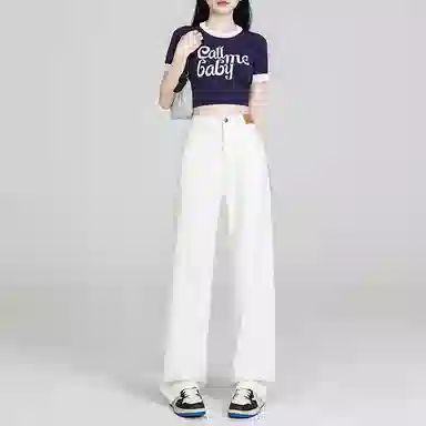 玫丝朵 时尚通勤简约百搭牛仔裤 女款