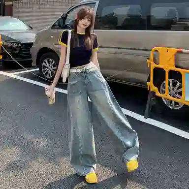 玫丝朵 时尚简约优雅百搭牛仔裤 女款