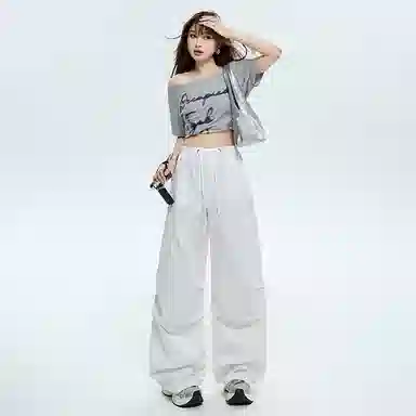 玫丝朵 高腰宽松简约工装休闲裤 女款