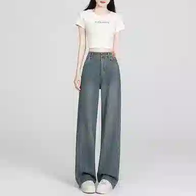 玫丝朵 通勤简约百搭时尚牛仔裤 女款