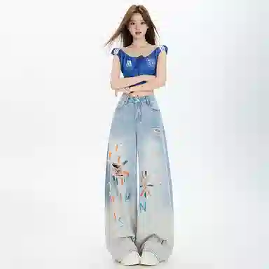 玫丝朵 简约潮流时尚舒适牛仔裤 女款