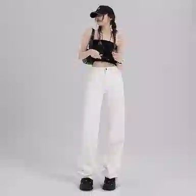 玫丝朵 简约通勤休闲牛仔裤 女款