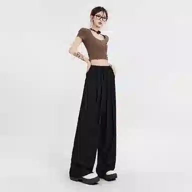 玫丝朵 高腰宽松简约阔腿休闲裤 女款