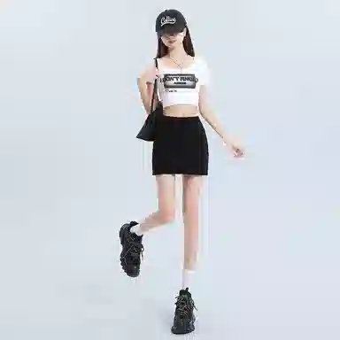 玫丝朵 高腰显瘦百搭宽松牛仔短裙 女款