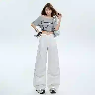 玫丝朵 高腰宽松简约工装休闲裤 女款