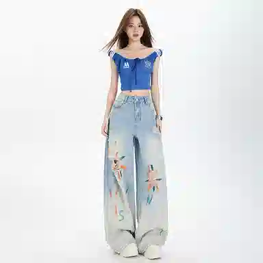 玫丝朵 简约潮流时尚舒适牛仔裤 女款