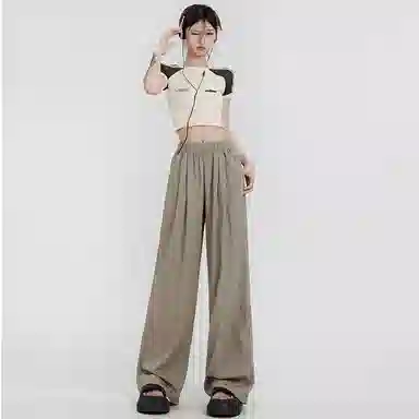 玫丝朵 高腰宽松简约阔腿休闲裤 女款