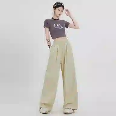 玫丝朵 高腰宽松简约阔腿休闲裤 女款