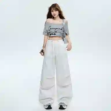 玫丝朵 高腰宽松简约工装休闲裤 女款