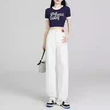 玫丝朵 时尚通勤简约百搭牛仔裤 女款