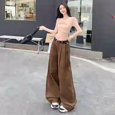 玫丝朵 宽松阔腿百搭韩系高腰牛仔裤 女款