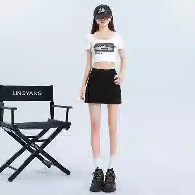 玫丝朵 高腰显瘦百搭宽松牛仔短裙 女款