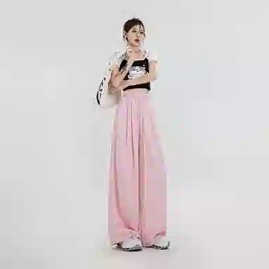 玫丝朵 高腰宽松简约阔腿休闲裤 女款