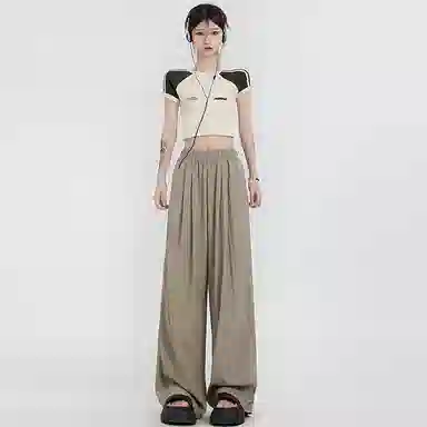 玫丝朵 高腰宽松简约阔腿休闲裤 女款