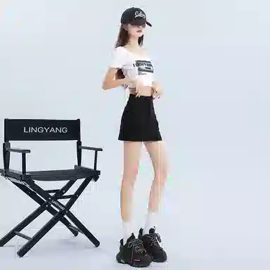 玫丝朵 高腰显瘦百搭宽松牛仔短裙 女款