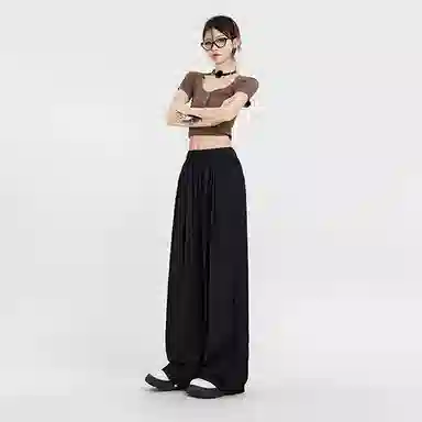 玫丝朵 高腰宽松简约阔腿休闲裤 女款