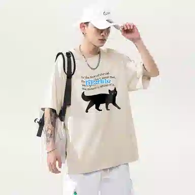 Baleno Black Cat Print Tee