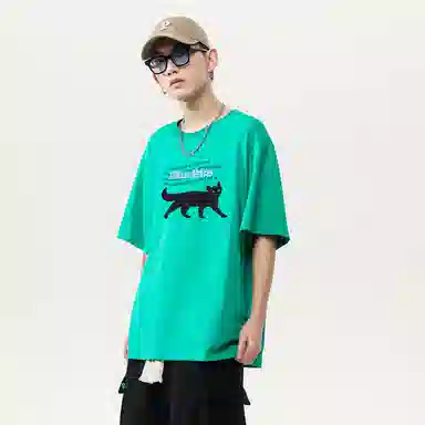 Baleno Black Cat Print Tee