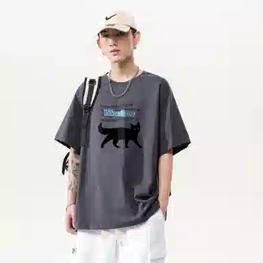 Baleno Black Cat Print Tee