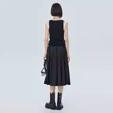 SHUEN Two-Piece Colorblock Tank Top Black