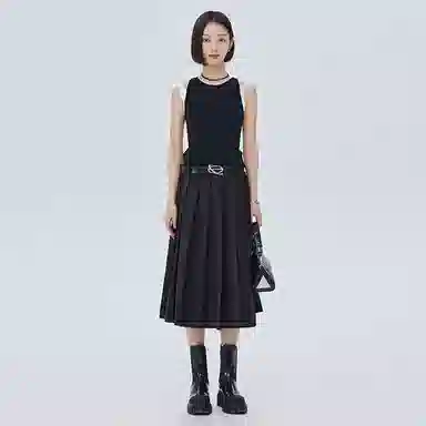 SHUEN Two-Piece Colorblock Tank Top Black