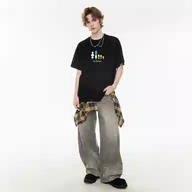 The Simpsons Cartoon Letter Print T-Shirt