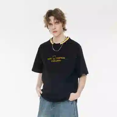 The Simpsons Retro Cartoon Embroidered T-Shirt