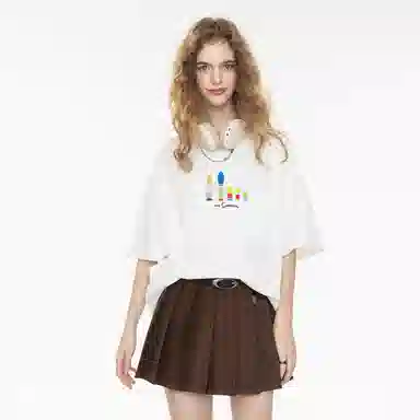 The Simpsons Cartoon Letter Print T-Shirt