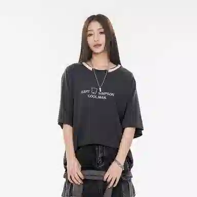 The Simpsons Retro Cartoon Embroidered T-Shirt