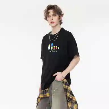 The Simpsons Cartoon Letter Print T-Shirt