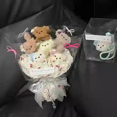 纯兔鼠  创意扭扭棒超可爱小狗玩偶花束 情侣闺蜜朋友生日礼 玩偶周边