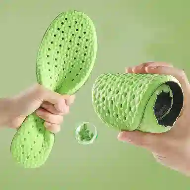 迈高乐 踩屎感艾草运动加厚减震透气防臭软底乳胶爆米花 鞋垫 男女同款情侣款