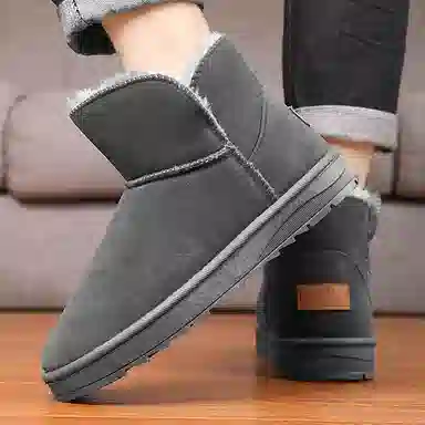 牛反绒 保暖耐磨减震增高平衡 加绒防滑户外休闲运动 短筒 雪地靴 男女同款