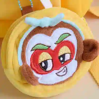 上美影 大闹天宫齐天大圣孙悟空系列 水晶超柔绒 收纳挂件耳机包 男女同款情侣款 黄棕色