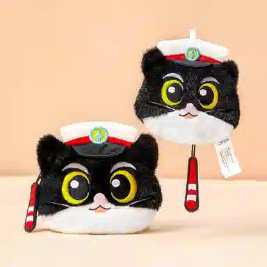 上美影 童年回忆黑猫警长 聚酯纤维 零钱包 男女同款情侣款 黑白