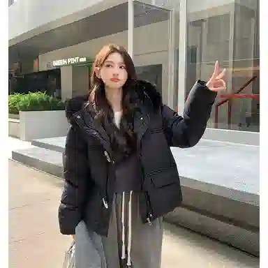 思蓓儿 短款小个子超好看时尚外套棉服 男女同款