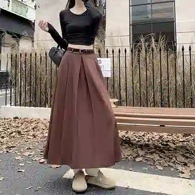 思蓓儿 简约舒适纯色通勤休闲长裙 女款