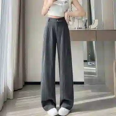 思蓓儿 亮片烫钻高腰窄版阔腿裤休闲裤 女款